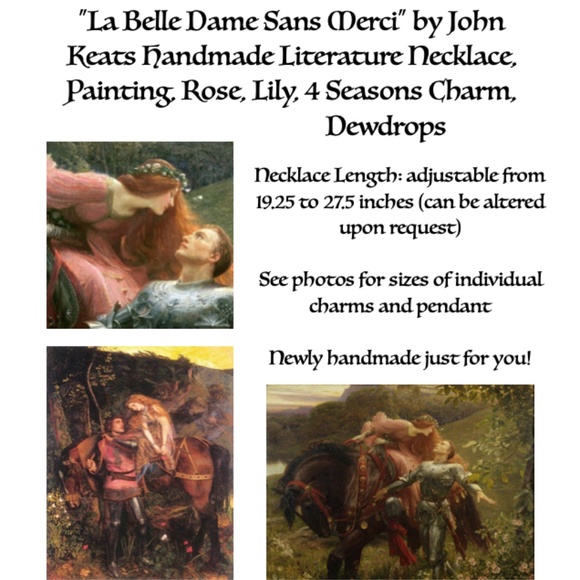 SOLD—“La Belle Dame Sans Merci" John Keats Handmade Literature Necklace - Picture 15 of 16